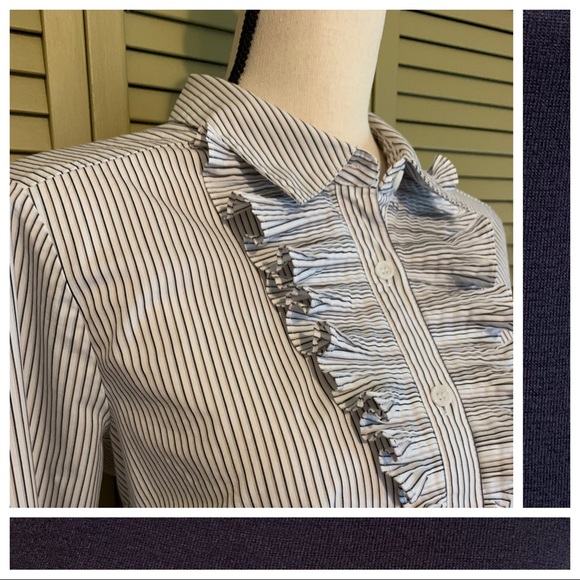 Tuxedo Ruffled Tailored Top - Picture 5 of 16